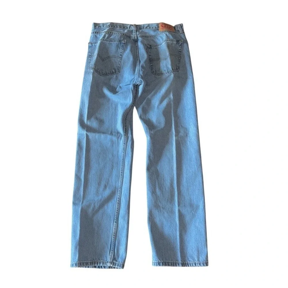 Levi's 505 Jeans Men's W36 L32 Light Wash Blue Straight Leg 5-Pocket marker mark